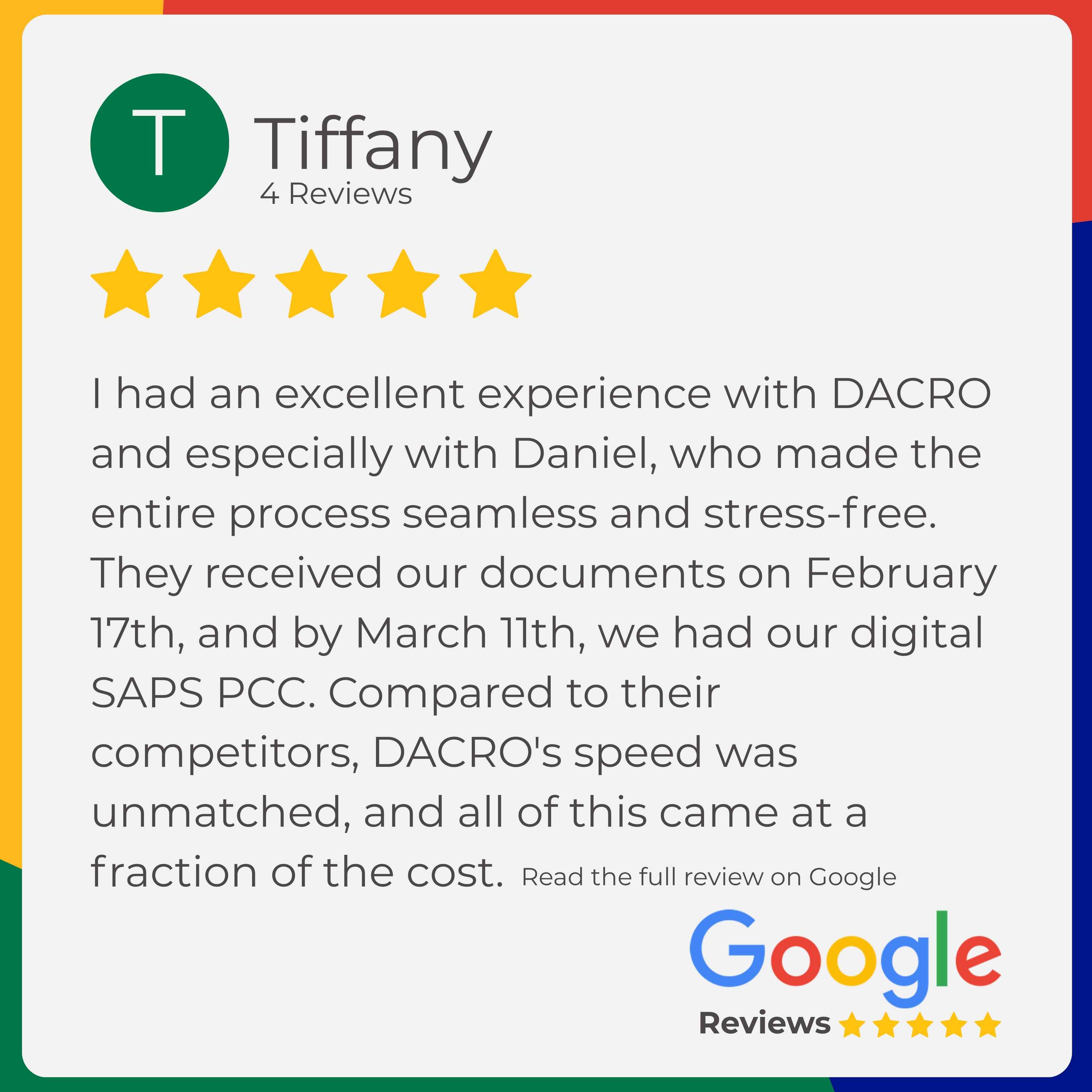 DPCC Google review
